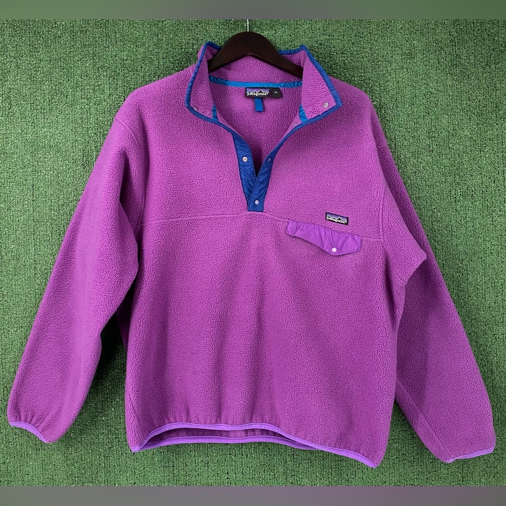 Vintage 90’s Patagonia Snap T Purple Fleece Pullover Jacket Men’s Size XL